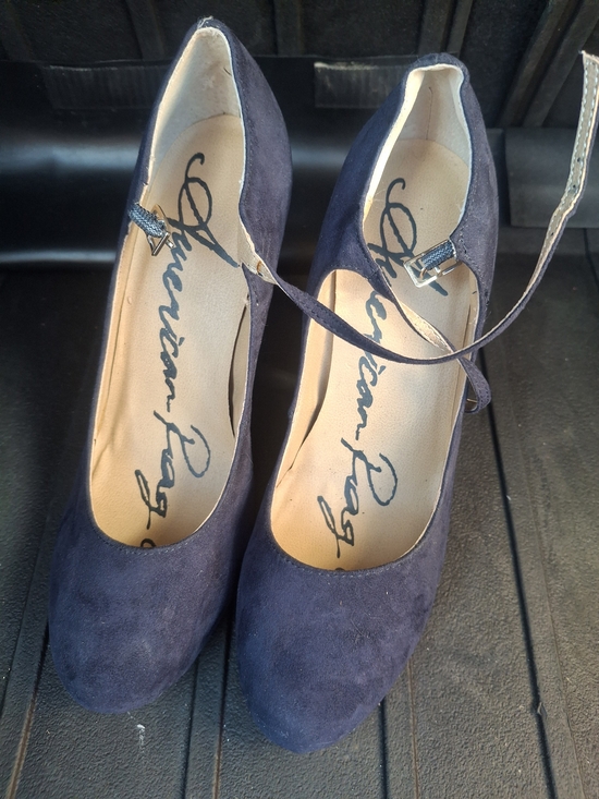 American Rag Shoes - American Rag Women's Navy Suede Mary Jane Pumps